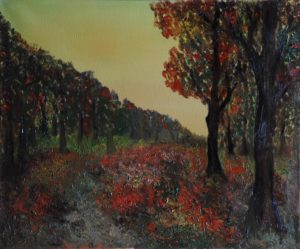 1996 - il bosco rosso - Olio su tela - 50x60