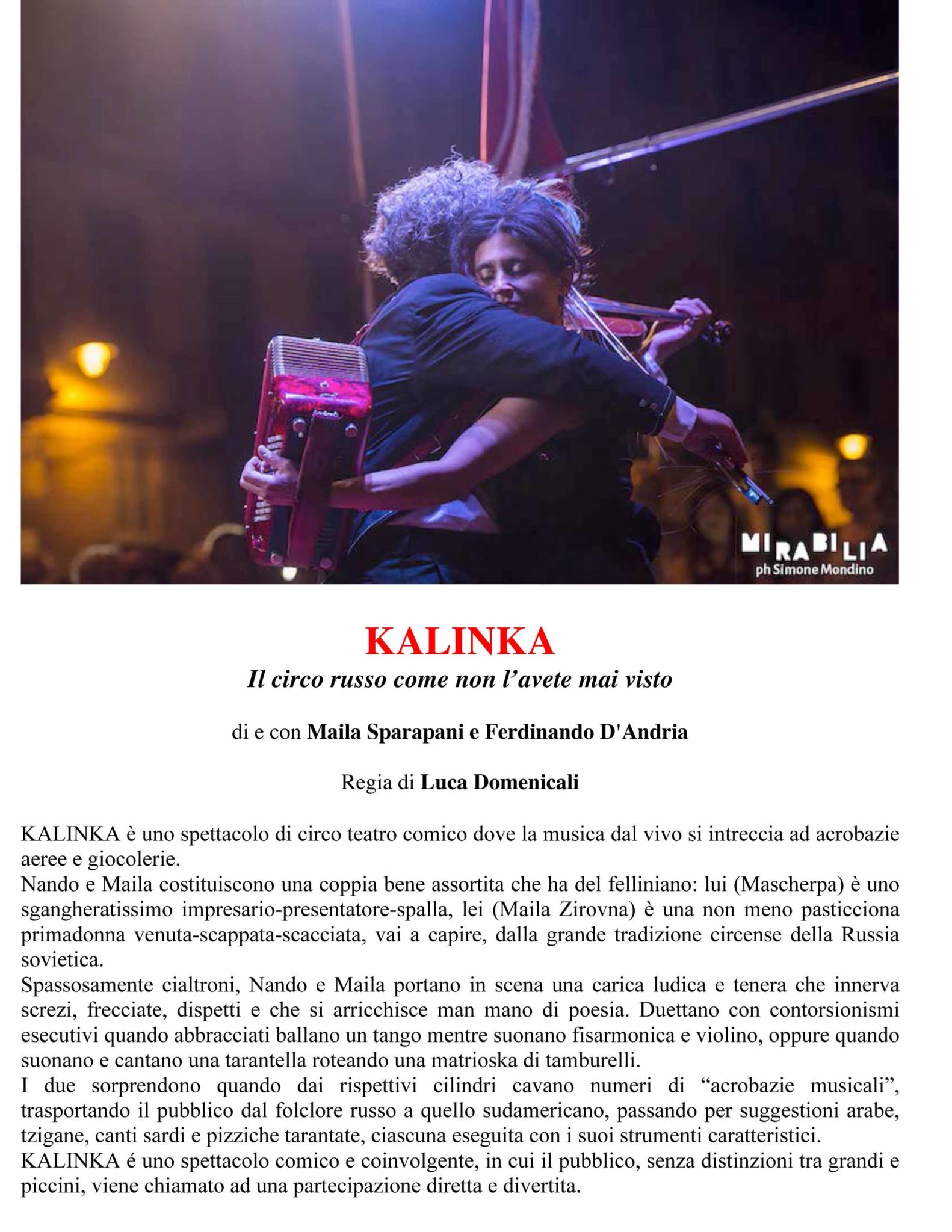 Dossier KALINKA (Vanjuska moj) - Nando e Maila